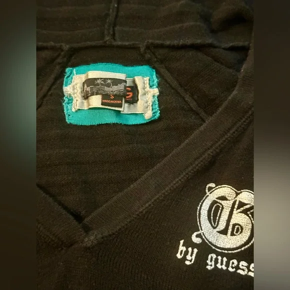 G by Guess Women's Black Long Sleeve Hooded Top - Picture 4 of 4